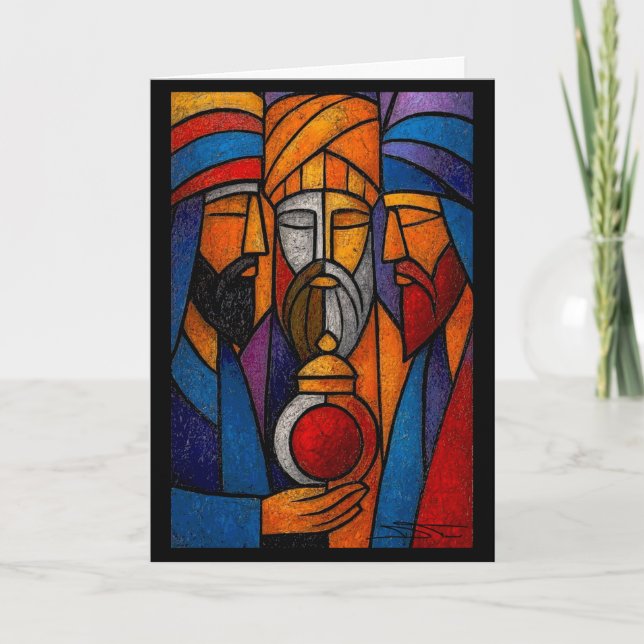 Carte Vitraux Modernes Les Trois Sages Hommes (Devant)