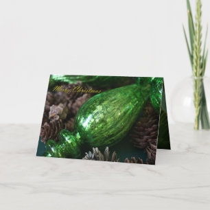 Carte Vitre et pinecones de Mercure vert plié Noël C