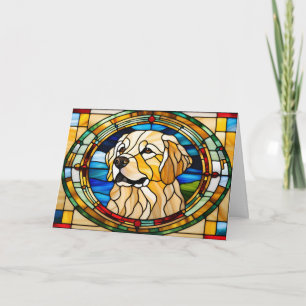 Carte Vitreaux de Chien Mignon Golden Retriever