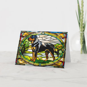 Carte Vitreaux de Rottweiler mignon