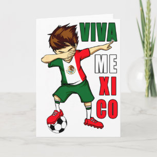 Carte Viva Mexique Garçon de Football Mexicain Fête de l