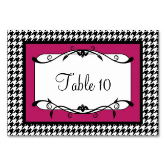 Carte Vivaciale Rose et Noir Houndstooth