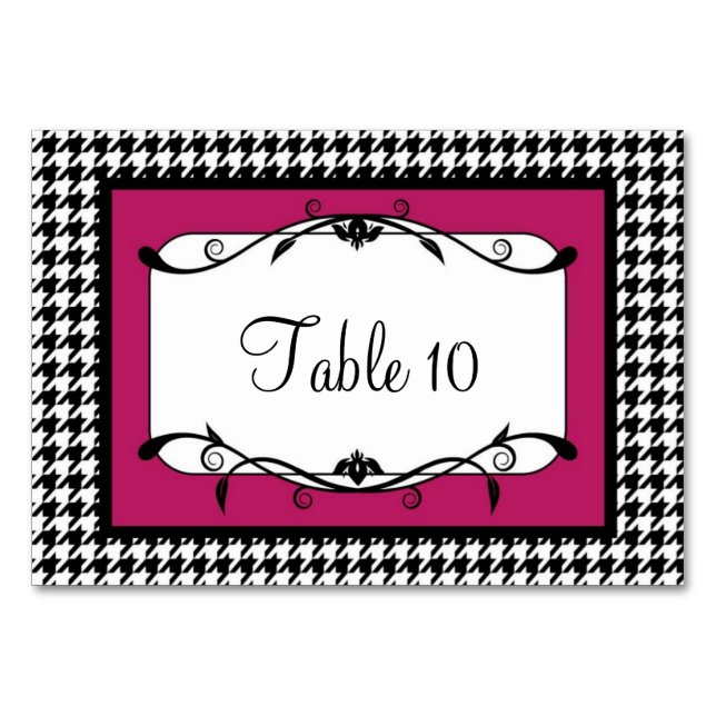 Carte Vivaciale Rose et Noir Houndstooth (Devant)
