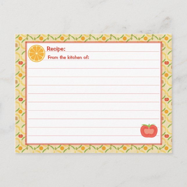 Carte vivante saine de recette (Devant)