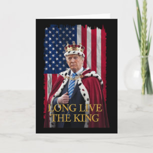 Carte Vive le roi Vintage Retro Portrait Trump 4t