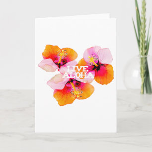 Carte Vivez Aloha Hibiscus Fleurs Tropicales Hawaï