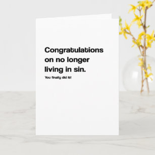 Carte Vivre à Sin Funny Mariage Card