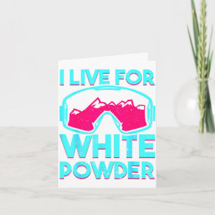 Carte Vivre pour la poudre blanche avec un snowboard vin
