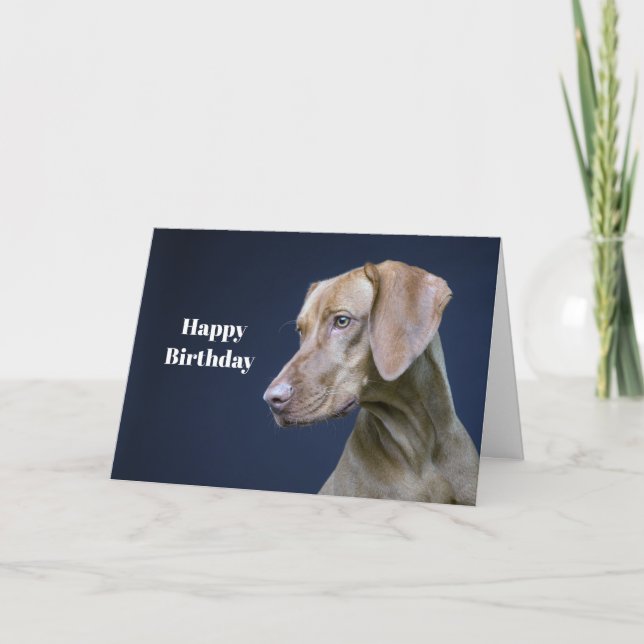 Carte Vizsla Brown Chien photo Anniversaire (Devant)