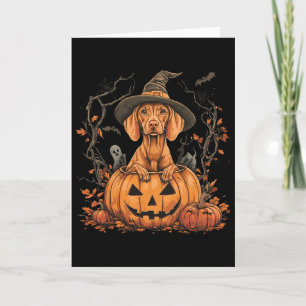 Carte Vizsla Chien Citrouille Halloween Thanksgiving