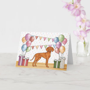 Carte Vizsla hongroise coloré Pastel Joyeux Anniversaire