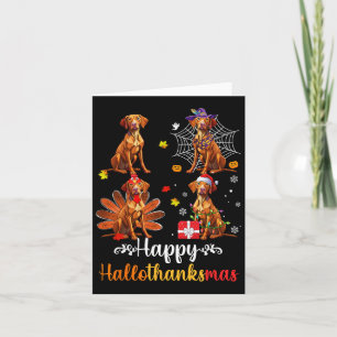 Carte Vizsla Lover Halloween Joyeux Noël Joyeux Happy Ha