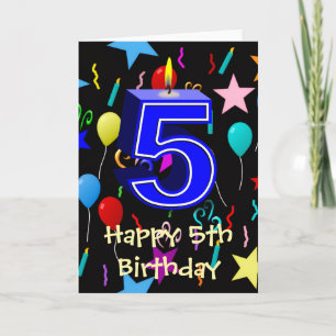Carte Vœu d'anniversaire 5 ans joyeux