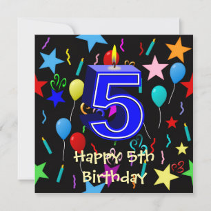 Carte Vœu d'anniversaire 5 ans joyeux