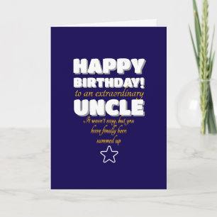 Carte Vœu d'anniversaire à un oncle préféré