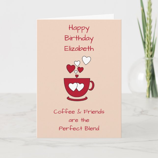 Carte Vœu d'anniversaire Café Abricot & Amis (Devant)