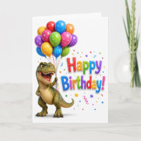 vœu d'anniversaire de dinosaure