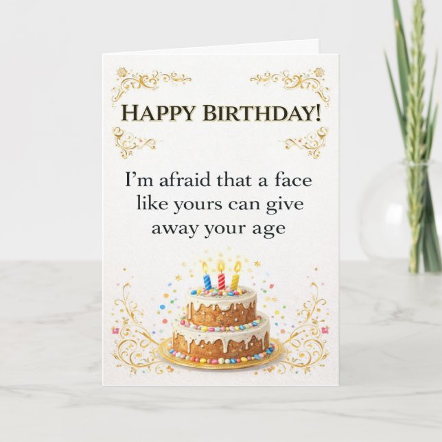 Carte Vœu d'anniversaire drôle et heureux (Devant)