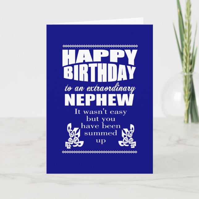 Carte vœu d'anniversaire drôle et heureux pour neveu (Devant)