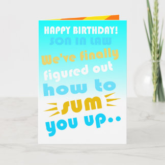 Carte Vœu d'anniversaire drôle pour un gendre