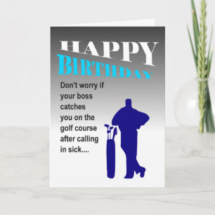 Carte voeu joyeux anniversaire frère drôle de golf