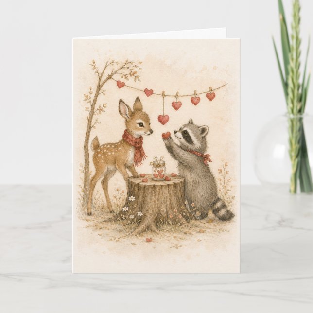 Carte Vœux chaleureux de la forêt (Devant)