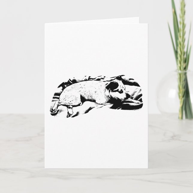 Carte Vœux chaleureux d'un chien vigilant (Devant)