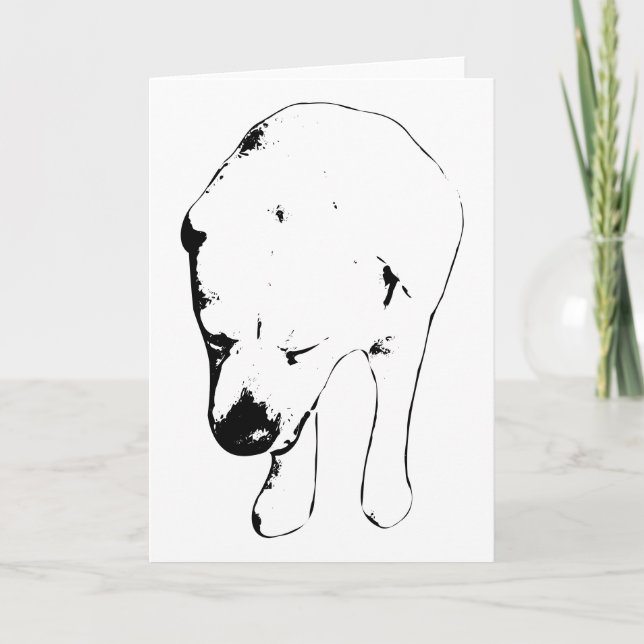 Carte Vœux chaleureux d'un Labrador souriant (Devant)