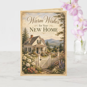 Carte Vœux chaleureux pour votre nouvelle maison de styl