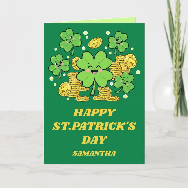 Carte Vœux chanceux de la Saint-Patrick (Devant)
