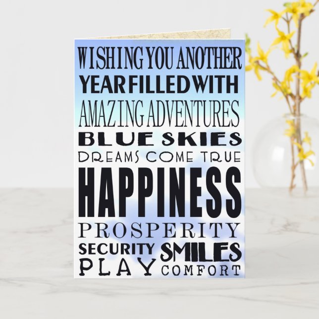 Carte Voeux d'anniversaire (Fleur jaune)