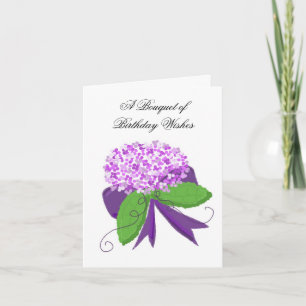 Carte Vœux d'anniversaire à l'hydrangea pourpre