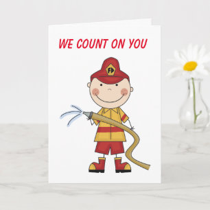 CARTE **VOEUX D'ANNIVERSAIRE À NOTRE POMPIER PRÉFÉRÉ** C