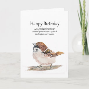 Carte Vœux d'anniversaire amusants pour un ami Moineau O