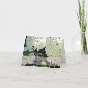 Carte Vœux d'anniversaire avec une Hydrangea blanche