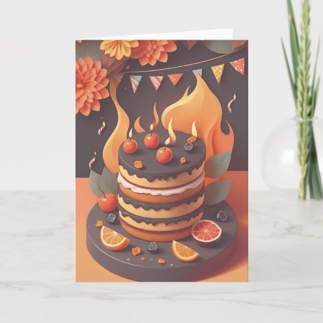 Carte Vœux d'anniversaire BBQ (Devant)