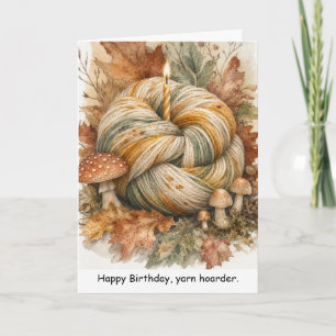 Carte Vœux d'anniversaire Cottagecore de pelote de fil C