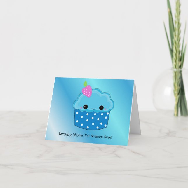 Carte Vœux d'anniversaire Cupcake (Devant)