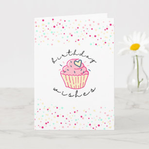 Carte Voeux d'anniversaire   Cute Cupcake