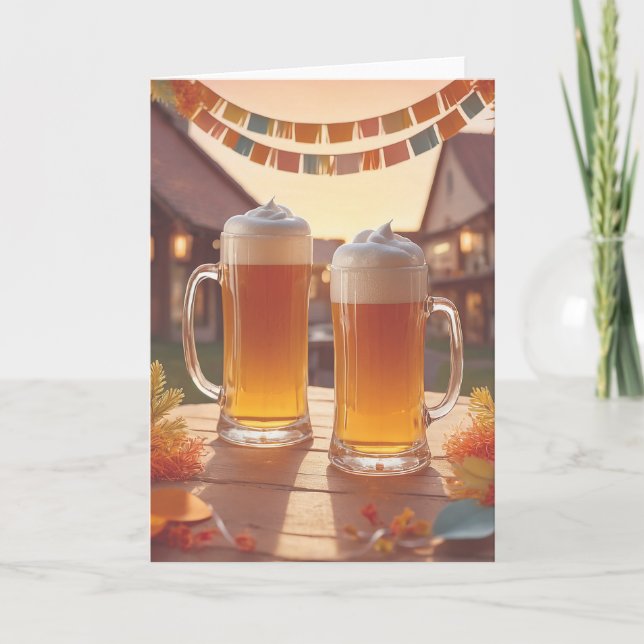 Carte Vœux d'anniversaire de brasserie (Devant)