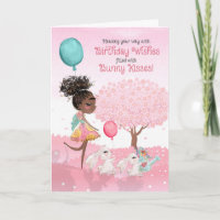 Vœux d'anniversaire de filles Bisous de lapin Brun
