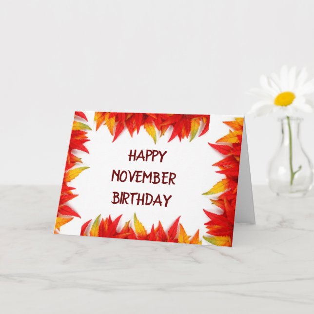 CARTE **VOEUX D'ANNIVERSAIRE DE NOVEMBRE** (Petite plante)