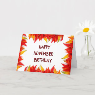 CARTE **VOEUX D'ANNIVERSAIRE DE NOVEMBRE**