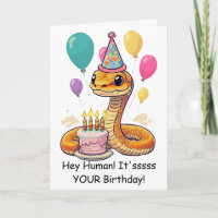 Vœux d'anniversaire de serpent drôle de reptile de
