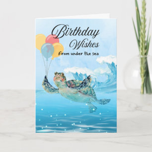 Carte Voeux d'anniversaire de Sous la tortue de mer