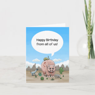Carte Vœux d'anniversaire des dinosaures