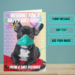 Carte Voeux d'anniversaire d'un chien chiot de distance