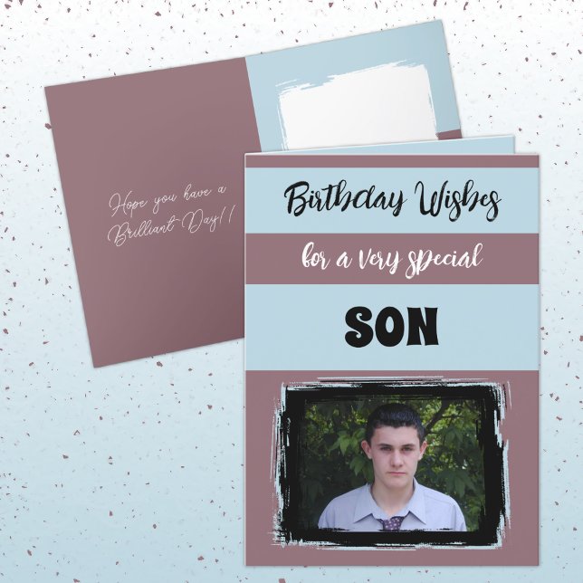Carte voeux d'anniversaire fils spécial prune (Créateur téléchargé)