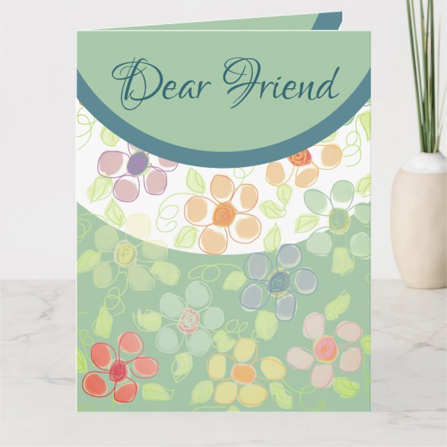 Carte Vœux d'anniversaire fleuris (Devant)