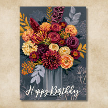 Vœux d'anniversaire floraux magnifiques Fleurs col